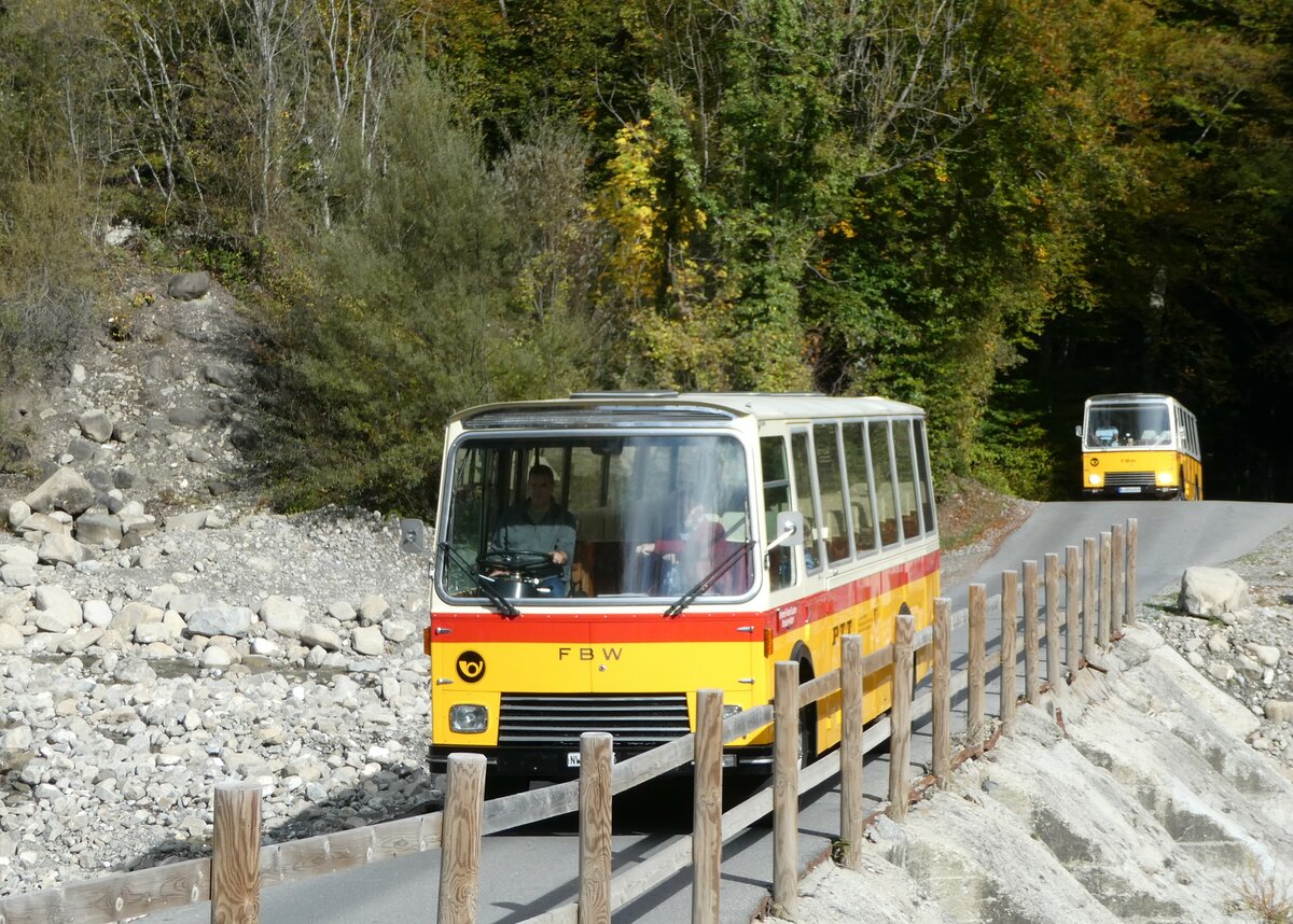 (256'481) - Lambach, Gommiswald - NW 24'301 - FBW/Eggli (ex Tanner+Lambach, Reigoldswil; ex Lambach, Rieden; ex Meier, Grt; ex AVG Grindelwald Nr. 13; ex P 24'182) am 28. Oktober 2023 in Giswil, Aue Steinibach