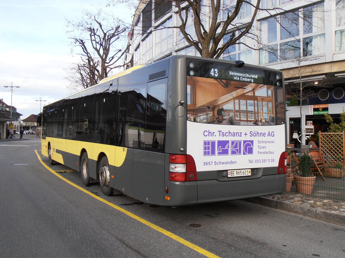 (258'048) - STI Thun - Nr. 601/BE 865'601 - MAN am 31. Dezember 2023 bei der Schifflndte Thun