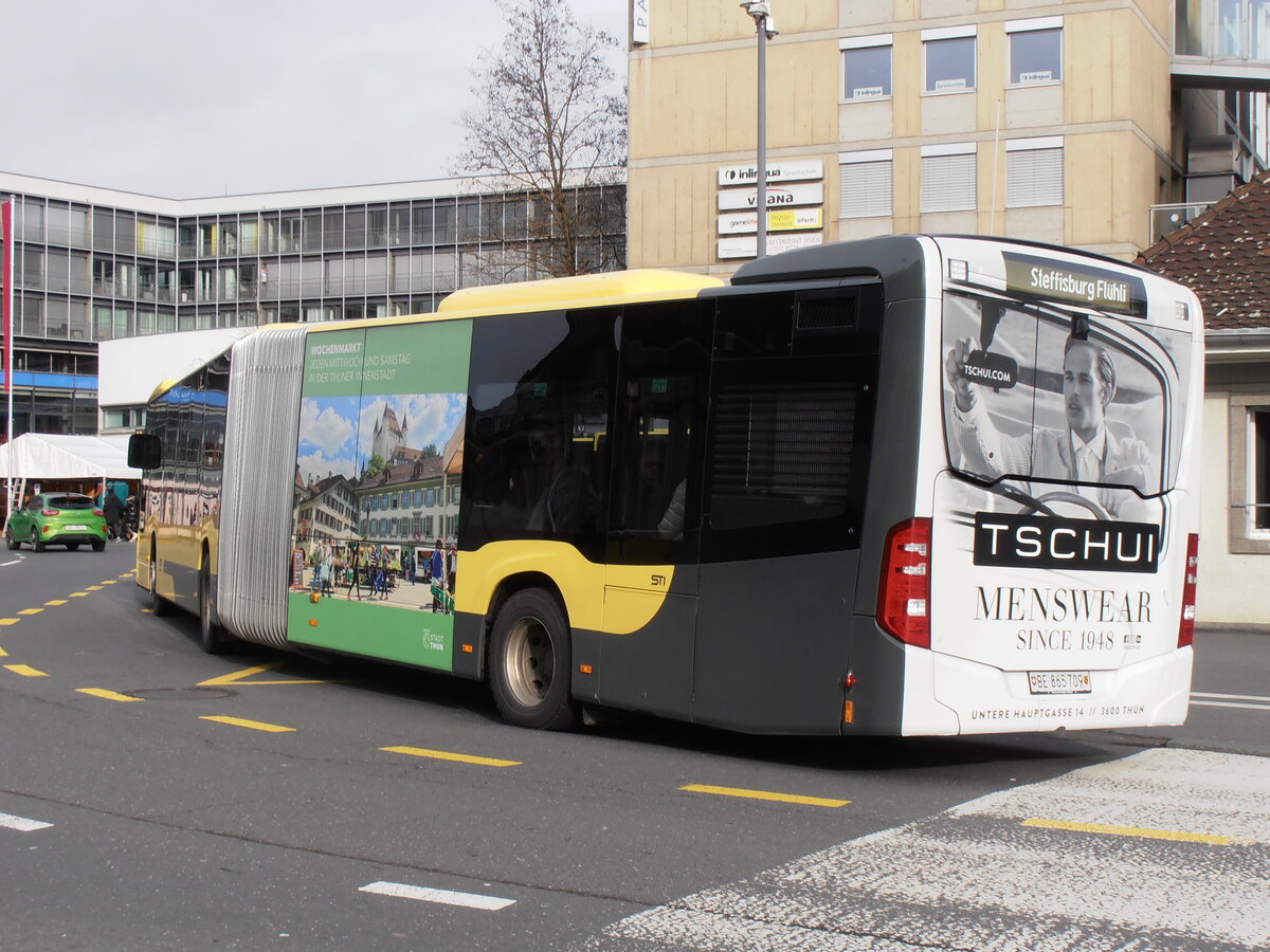 (258'106) - STI Thun - Nr. 709/BE 865'709 - Mercedes am 2. Januar 2024 beim Bahnhof Thun