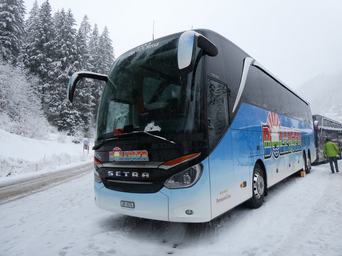 (258'333) - Bolliger, Unterschchen - UR 9076 - Setra am 6. Januar 2024 in Adelboden, ASB