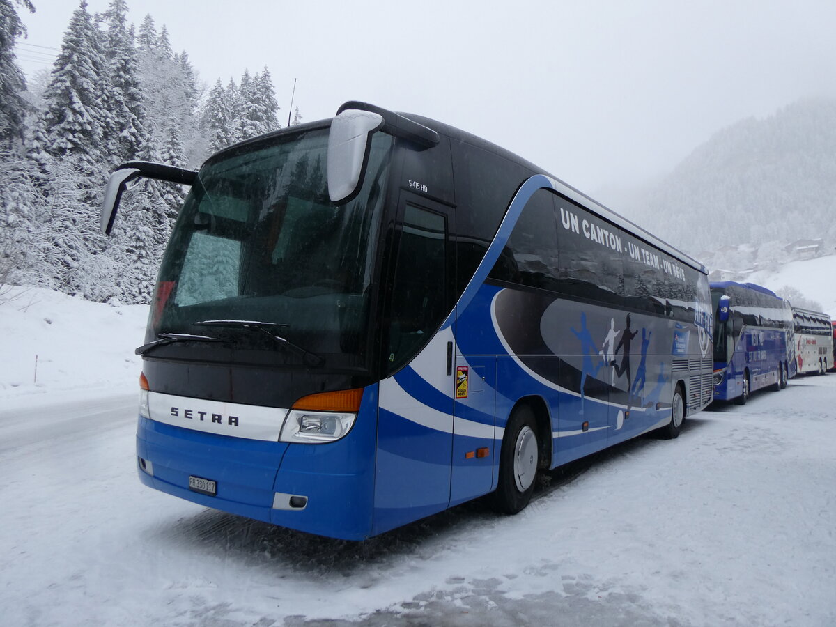 (258'364) - liane, Botterens - FR 330'117 - Setra am 6. Januar 2024 in Adelboden, ASB