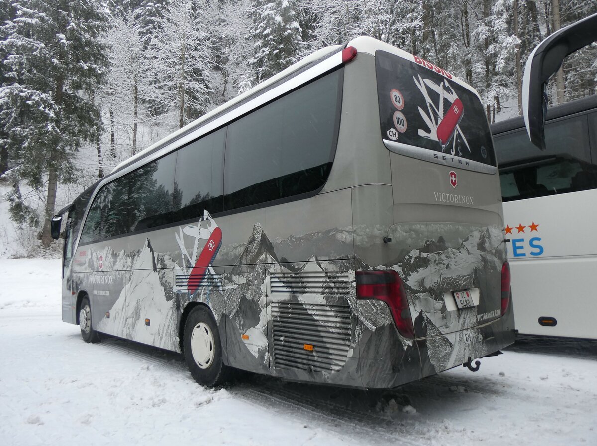 (258'427) - Bissig, Schwyz - SZ 5480 - Setra am 6. Januar 2024 in Adelboden, ASB