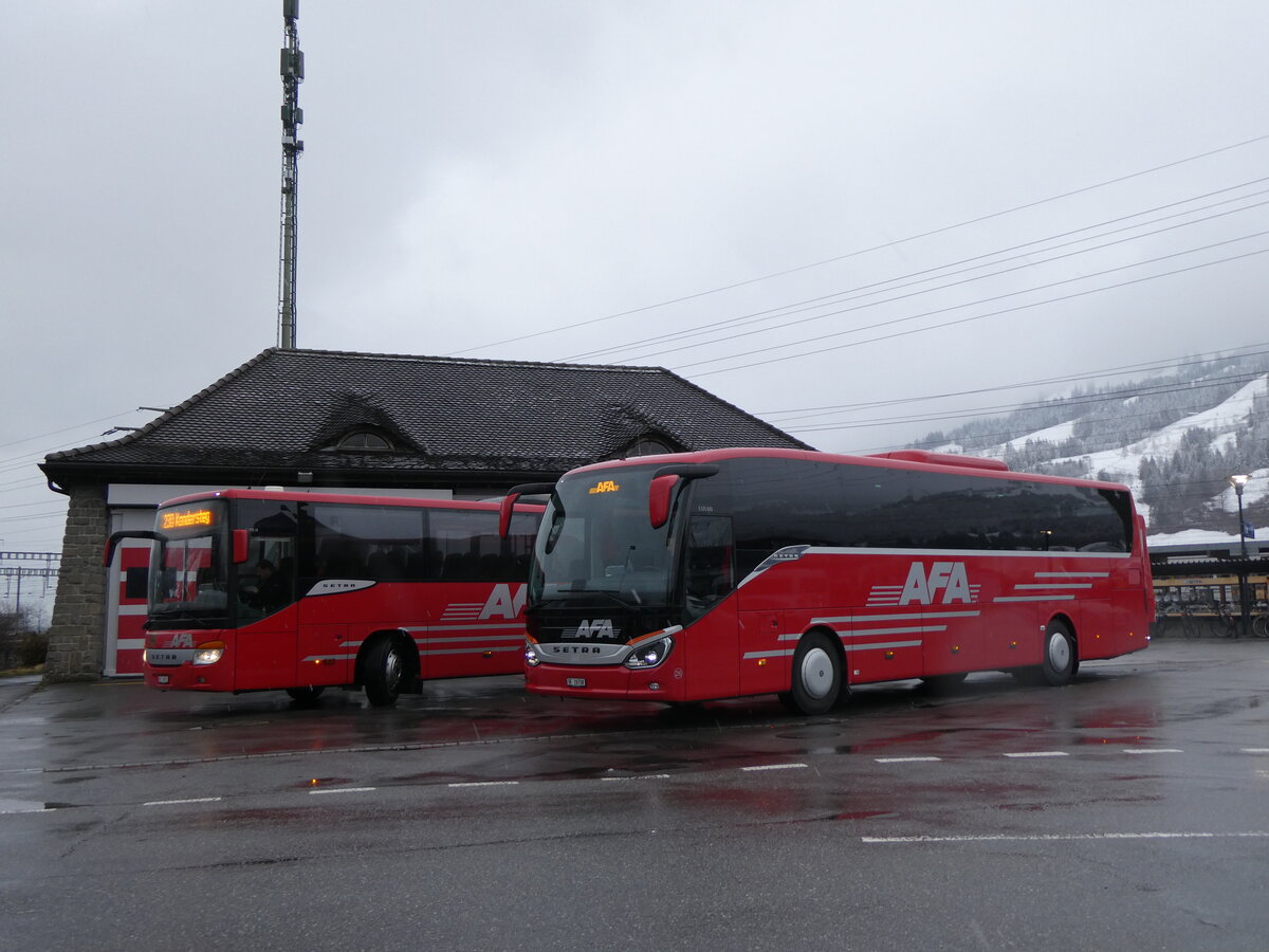 (258'439) - AFA Adelboden - Nr. 26/BE 26'708 - Setra am 6. Januar 2024 beim Bahnhof Frutigen