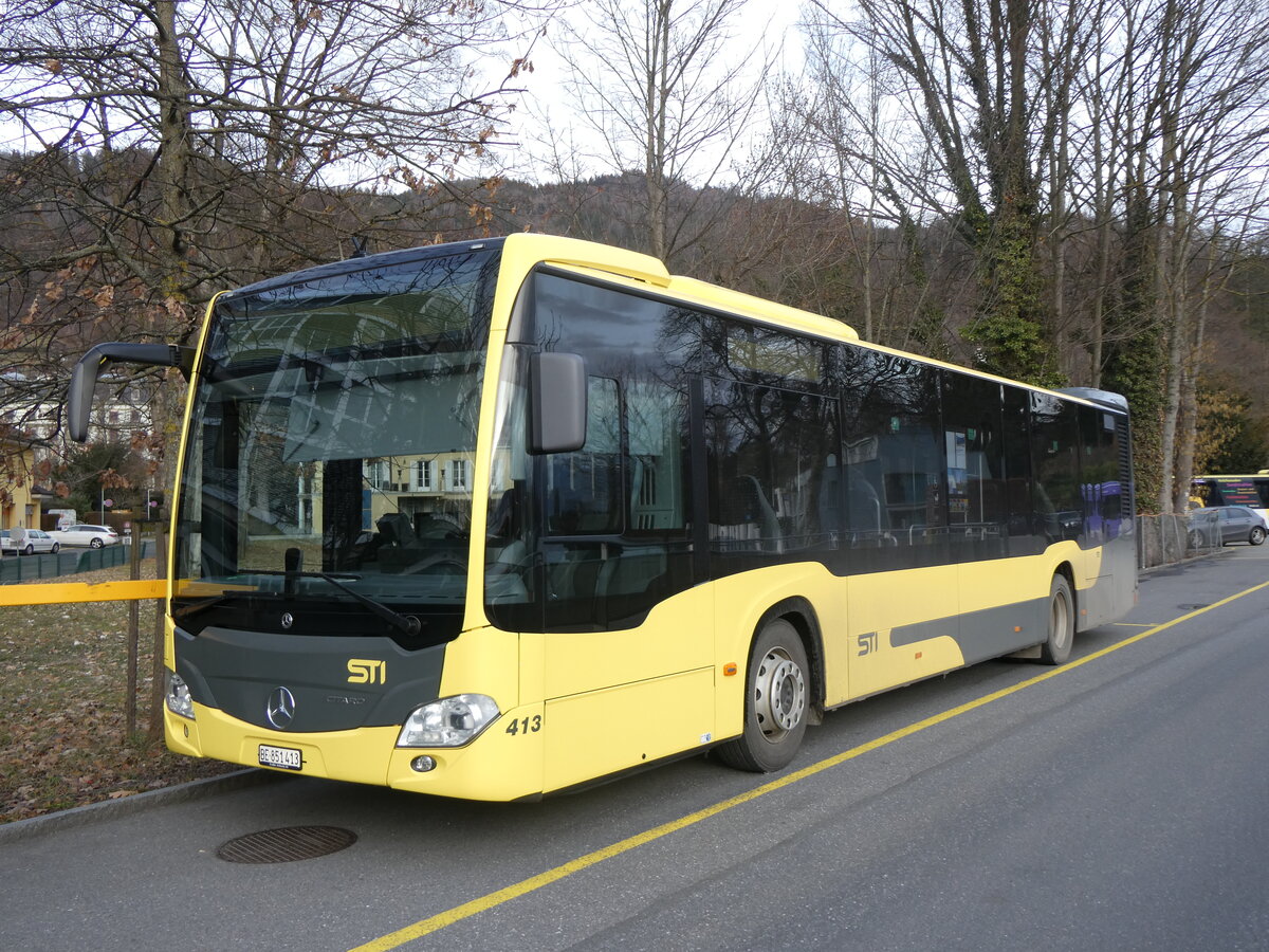 (259'227) - STI Thun - Nr. 413/BE 851'413 - Mercedes am 8. Februar 2024 bei der Schifflndte Thun