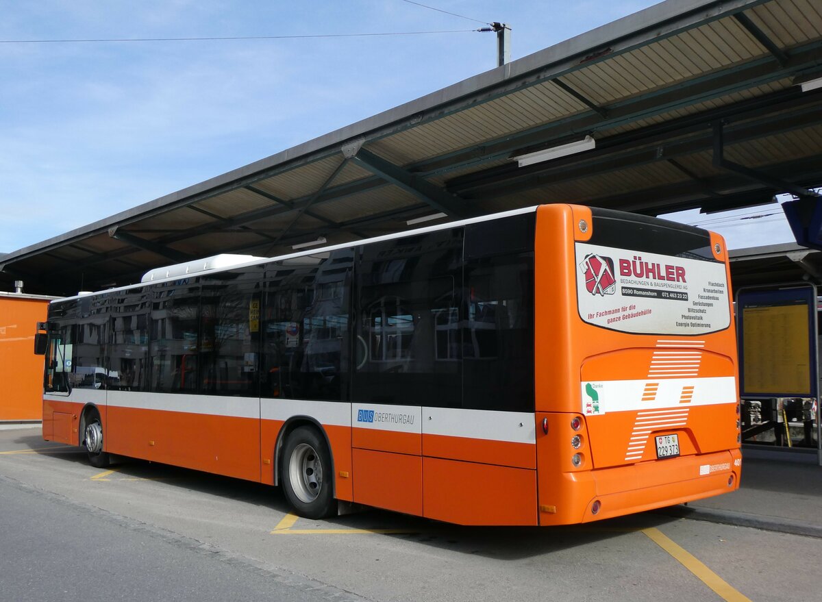 (259'331) - BOTG Amriswil - Nr. 401/TG 229'373 - Neoplan (ex Nr. 8) am 15. Februar 2024 beim Bahnhof Romanshorn