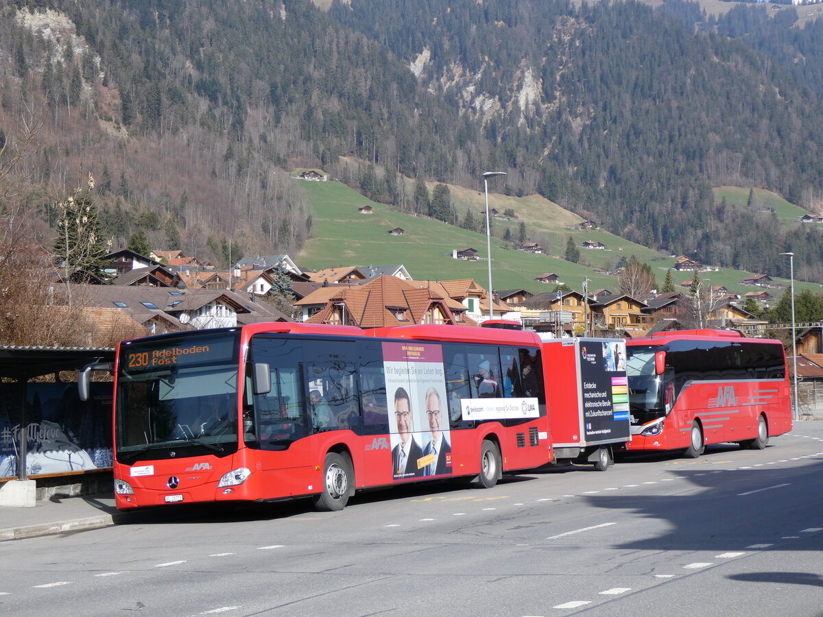 (259'788) - AFA Adelboden - Nr. 27/BE 26'773 - Mercedes am 29. Februar 2024 beim Bahnhof Frutigen