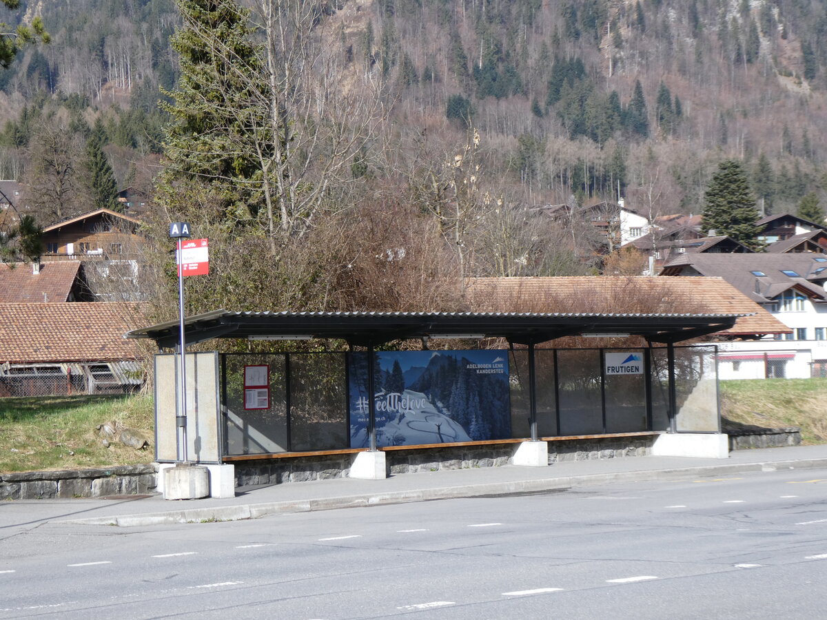 (259'793) - AFA-Haltestelle am 29. Februar 2024 beim Bahnhof Frutigen