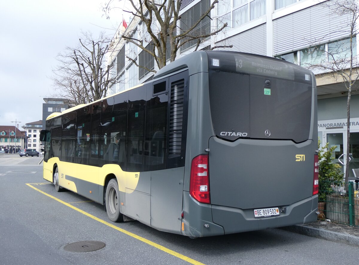 (260'200) - STI Thun - Nr. 502/BE 809'502 - Mercedes am 8. Mrz 2024 bei der Schifflndte Thun