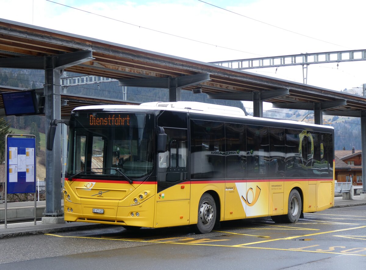 (260'588) - Kbli, Gstaad - BE 671'405/PID 11'469 - Volvo (ex BE 21'779) am 21. Mrz 2024 beim Bahnhof Gstaad