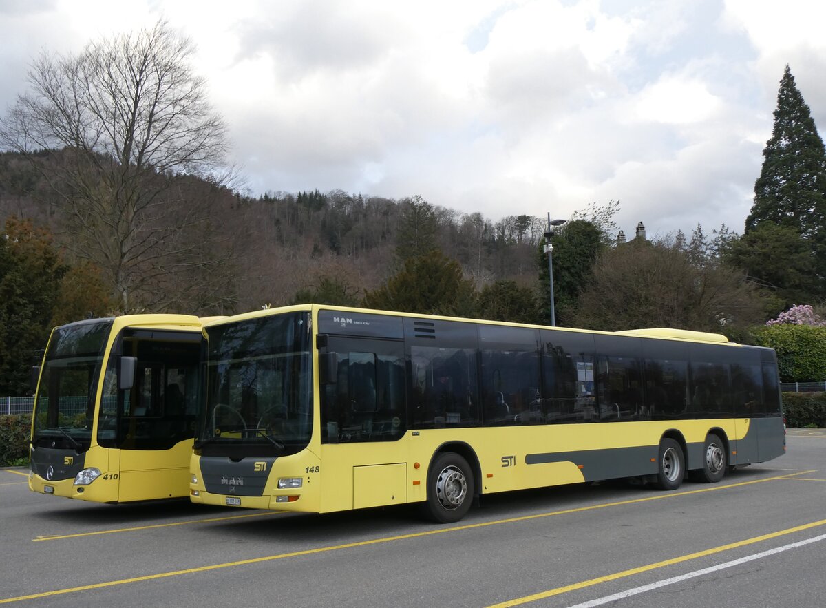 (260'627) - STI Thun - Nr. 148/BE 801'148 - MAN am 23. Mrz 2024 bei der Schifflndte Thun