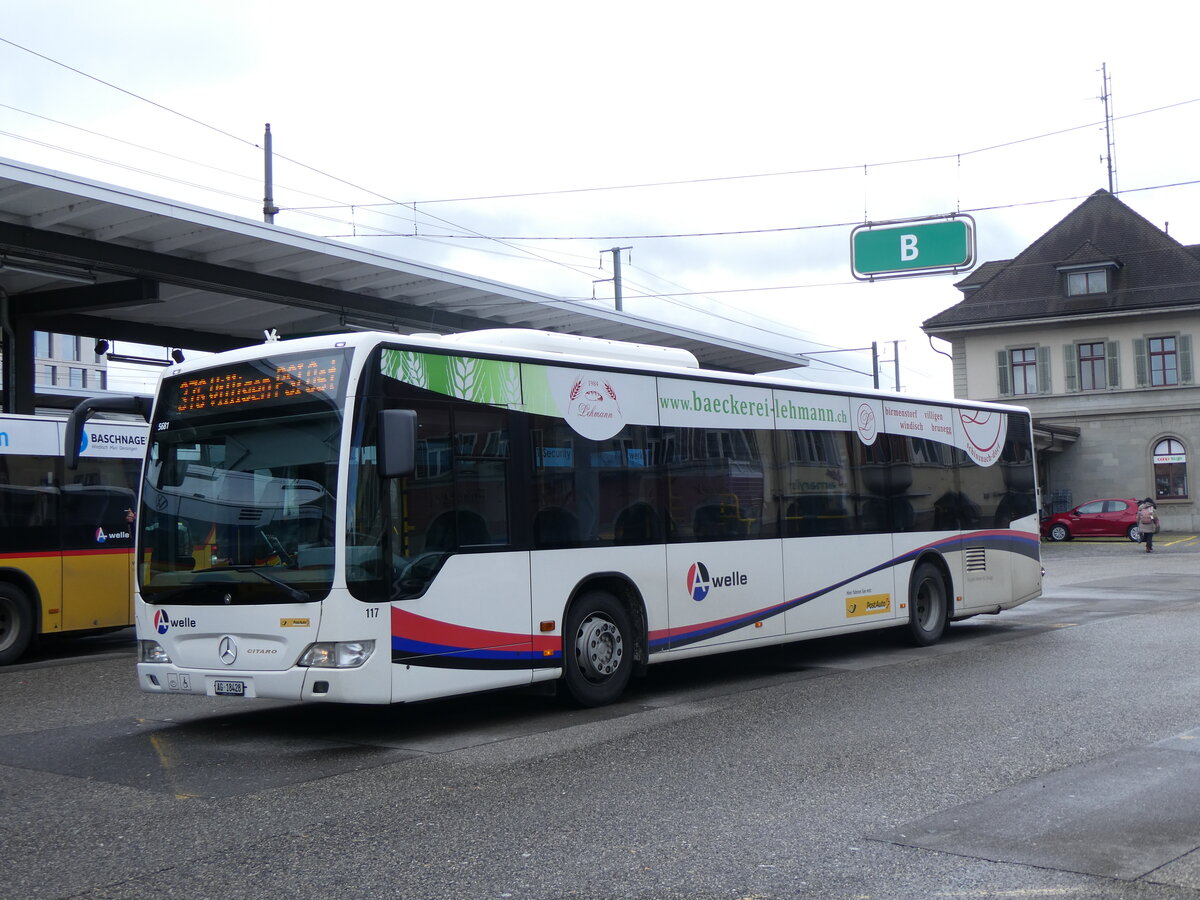 (260'756) - Voegtlin-Meyer, Brugg - Nr. 117/AG 18'428/PID 5681 - Mercedes am 28. Mrz 2024 beim Bahnhof Brugg