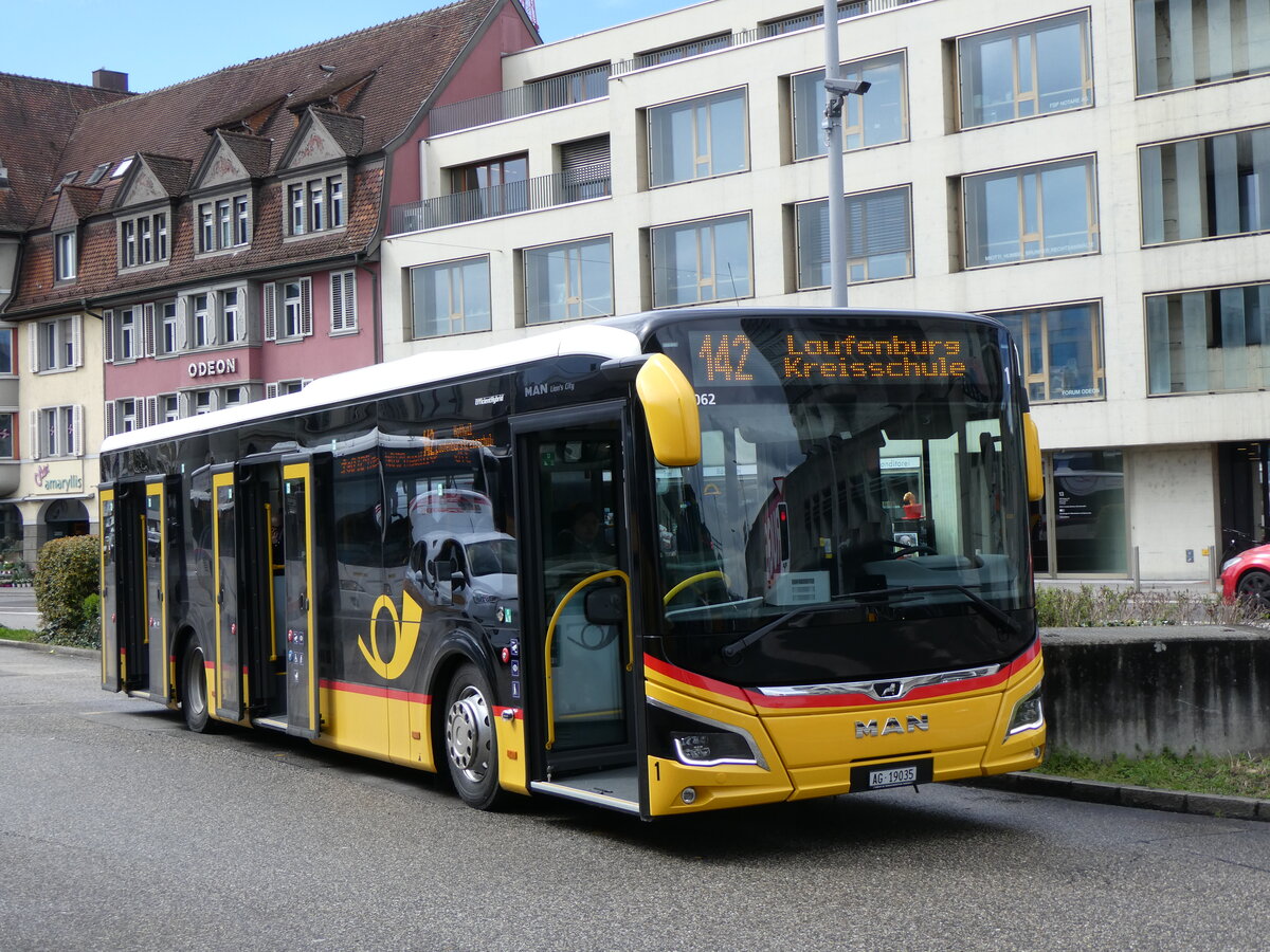 (260'759) - Keller, Hottwil - Nr. 1/AG 19'035/PID 12'062 - MAN am 28. Mrz 2024 beim Bahnhof Brugg