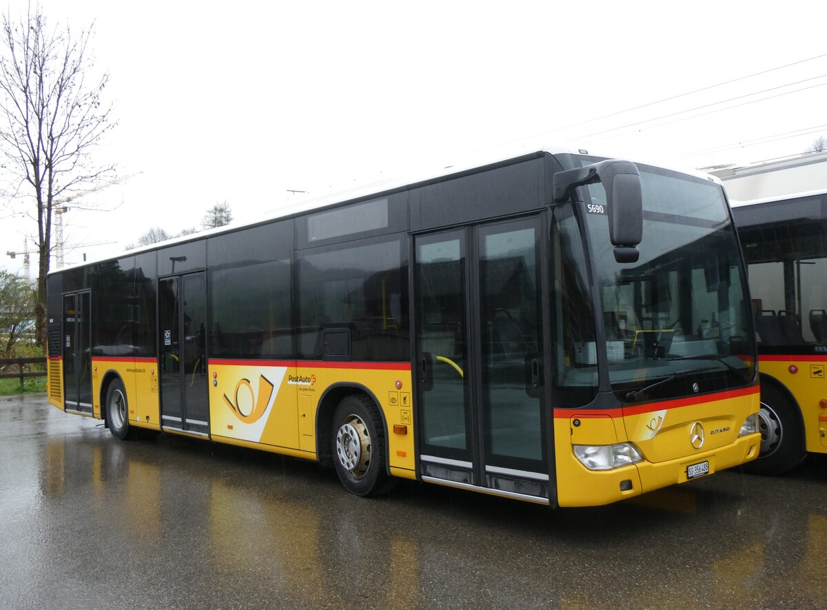 (260'902) - PostAuto Ostschweiz - SG 356'488/PID 5690 - Mercedes (ex Schmidt, Oberbren) am 1. April 2024 in Nesslau, Garage