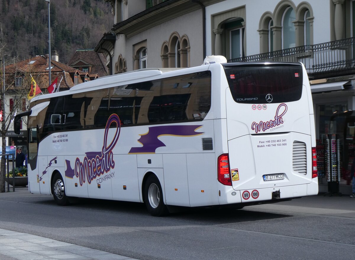 (260'959) - Aus Rumnien: Micedu, Iasi - B 277 MCD - Mercedes am 4. April 2024 beim Bahnhof Interlaken West