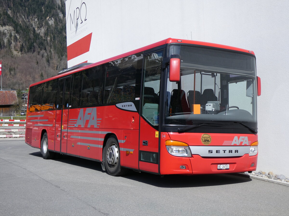 (261'000) - AFA Adelboden - Nr. 24/BE 26'701 - Setra am 5. April 2024 in Frutigen, Garage