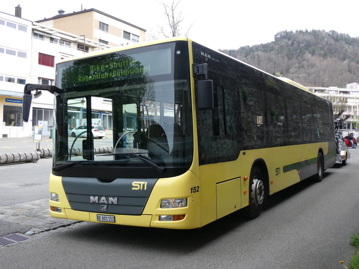 (261'082) - STI Thun - Nr. 152/BE 801'152 - MAN am 7. April 2024 in Thun, Berntorplatz