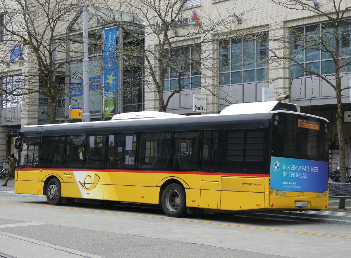 (261'110) - PostAuto Ostschweiz - TG 158'209/PID 10'359 - Solaris (ex Schmidt, Oberbren; ex CarPostal Ouest) am 9. April 2024 beim Bahnhof Frauenfeld