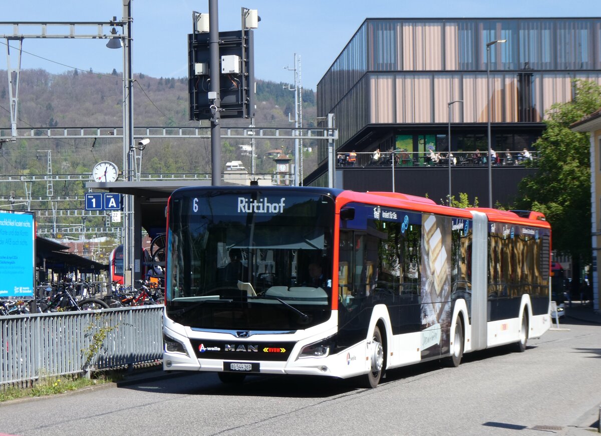 (261'151) - Indermhle, Rekingen - AG 544'369 - MAN am 12. April 2024 beim Bahnhof Baden