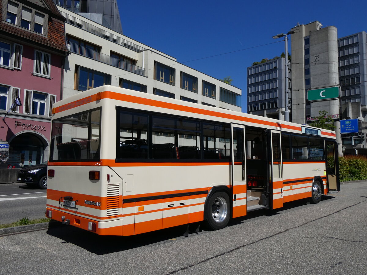 (261'744) - BSF Hochdorf - Nr. 11/LU 151'690 - Neoplan (ex Mder, Schwanden) am 27. April 2024 beim Bahnhof Brugg