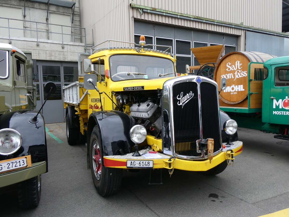 (261'955) - Notter, Stetten - AG 6148 - Saurer am 4. Mai 2024 in Attikon, Wegmller