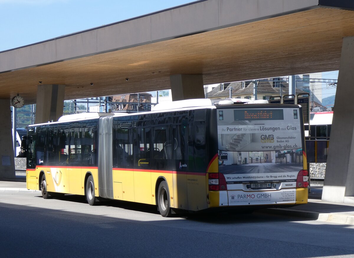 (262'308) - Voegtlin-Meyer, Brugg - Nr. 124/AG 8770/PID 10'330 - MAN am 12. Mai 2024 beim Bahnhof Brugg