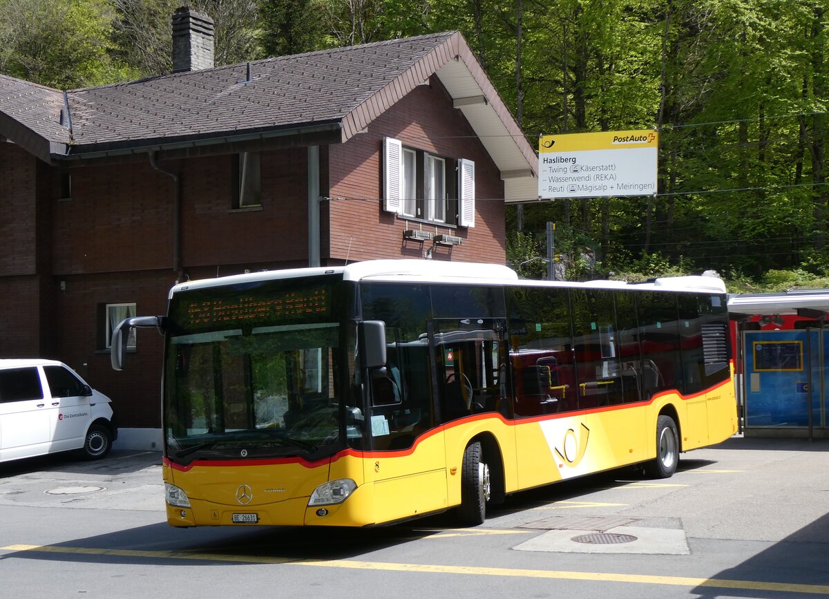 (262'344) - Flck, Brienz - Nr. 6/BE 26'631/PID 11'683 - Mercedes (ex PostAuto Bern) am 13. Mai 2024 auf dem Brnigpass