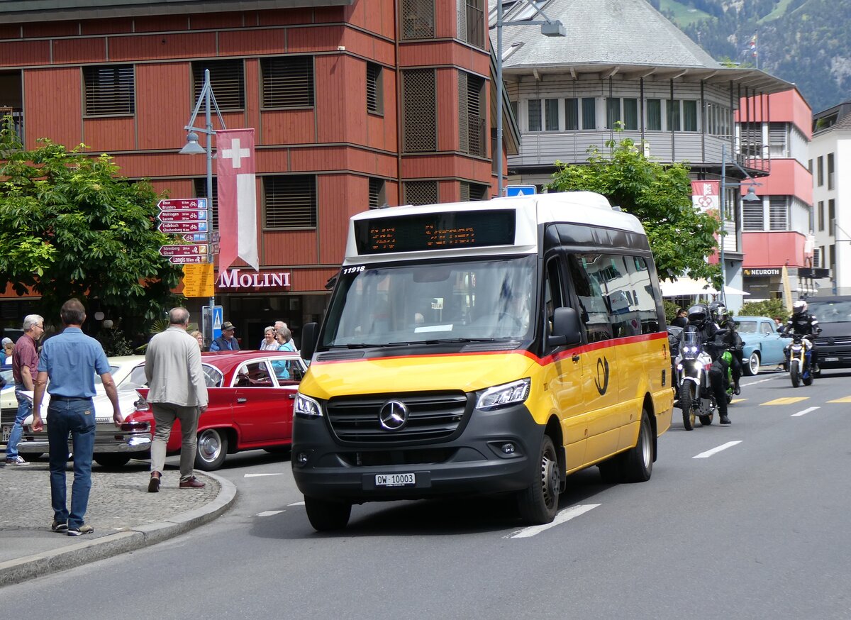 (262'716) - PostAuto Zentralschweiz - Nr. 203/OW 10'003/PID 11'918 - Mercedes/Tremonia am 18. Mai 2024 beim Bahnhof Sarnen