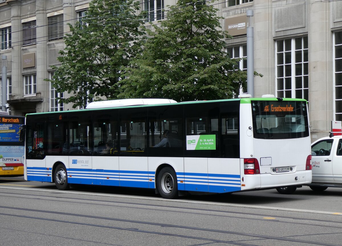 (262'792) - RTB Altsttten - Nr. 917/SG 482'213 - MAN (ex StadtBUS, Frauenfeld Nr. 917; ex RTB Altsttten Nr. 917; ex PostBus/A BD 15'355) am 24. Mai 2024 beim Bahnhof St. Gallen