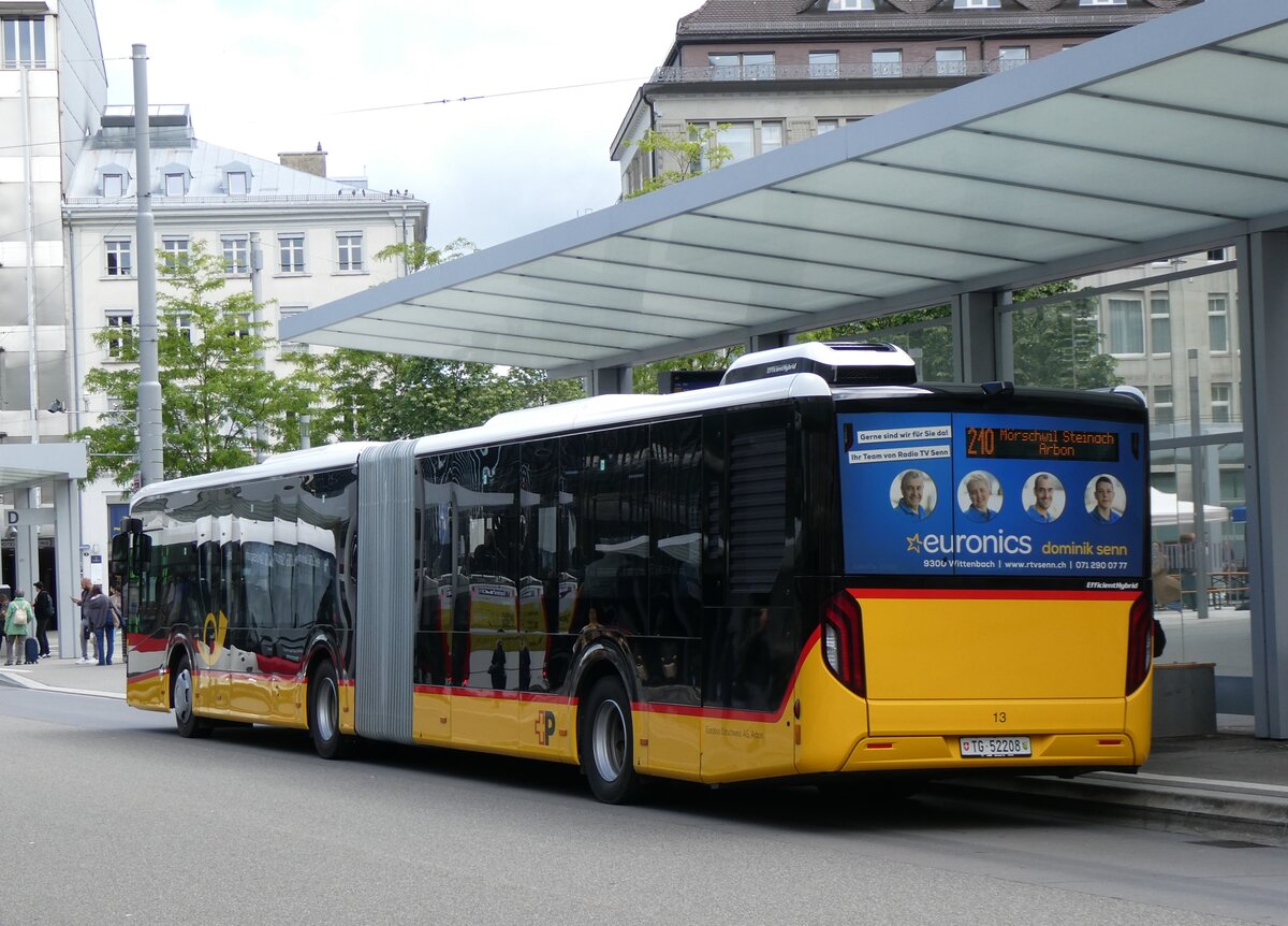 (262'855) - Eurobus, Arbon - Nr. 13/TG 52'208/PID 11'987 - MAN am 24. Mai 2024 beim Bahnhof St. Gallen