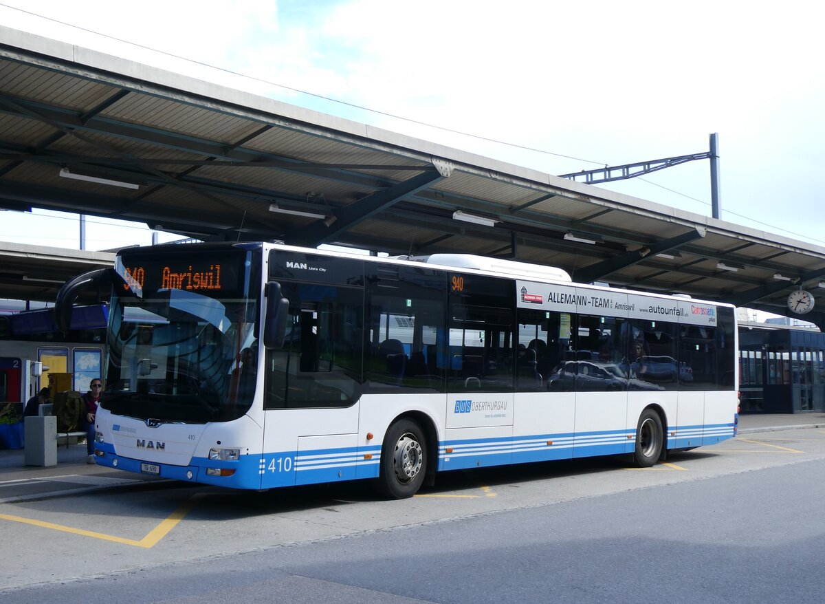 (262'898) - BOTG Amriswil - Nr. 410/TG 690 - MAN am 24. Mai 2024 beim Bahnhof Romanshorn