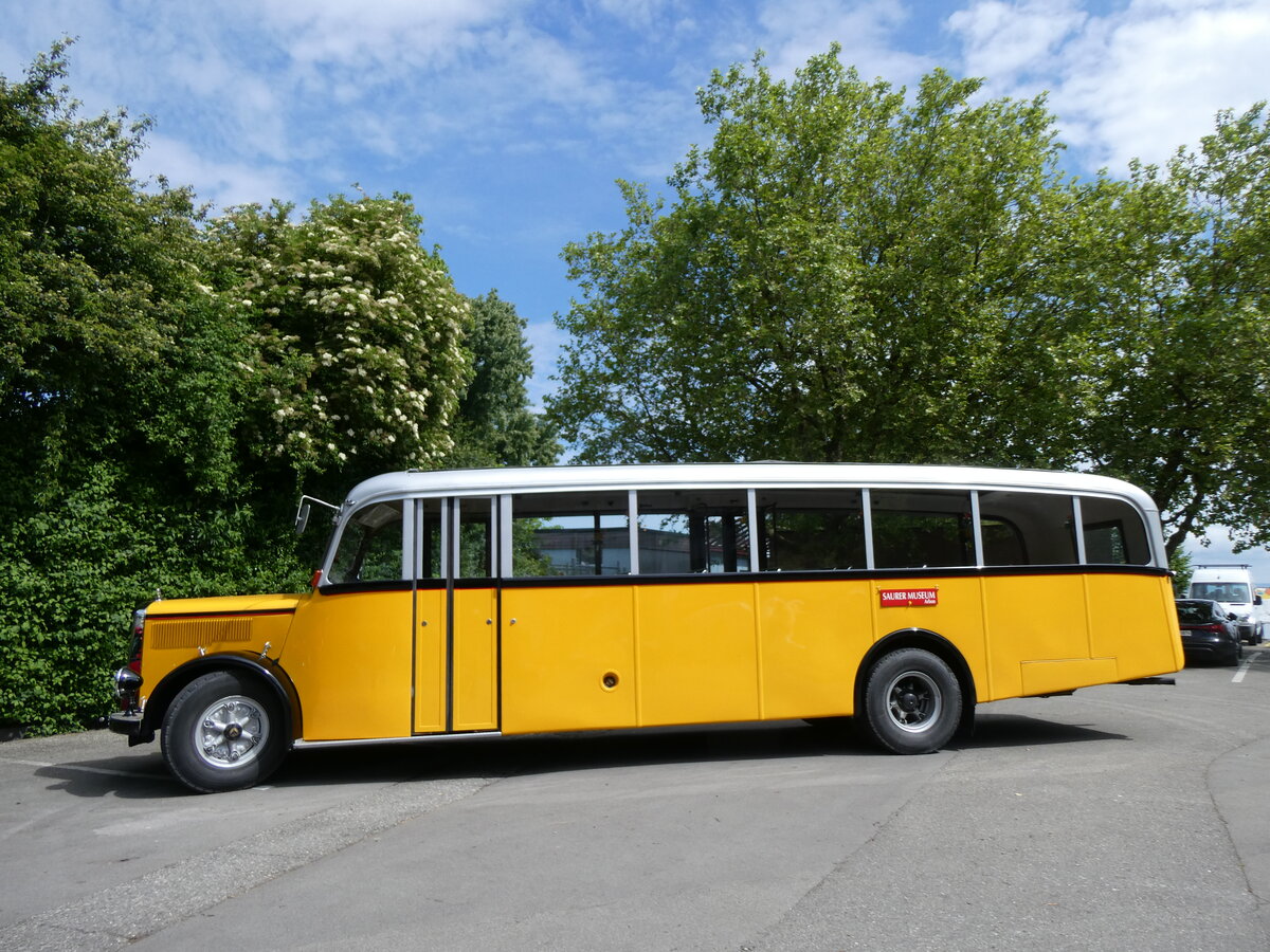 (262'960) - Oldtimer Club Saurer, Arbon - Saurer/Saurer (ex Nr. 20; ex Cars Alpin Neff, Arbon Nr. 20; ex P 24'533; ex P 1377) am 25. Mai 2024 in Arbon, Arbon Classics