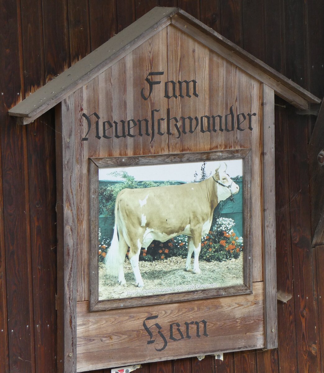 (263'170) - Schild von Fam. Neuenschwander am 26. Mai 2024 in Horn bei Drrenroth
