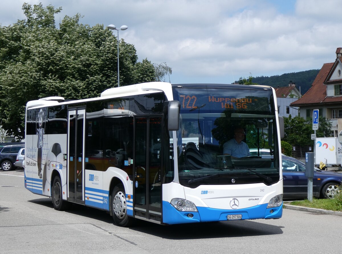 (263'374) - WilMobil, Wil - Nr. 242/SG 297'504 - Mercedes am 4. Juni 2024 beim Bahnhof Weinfelden