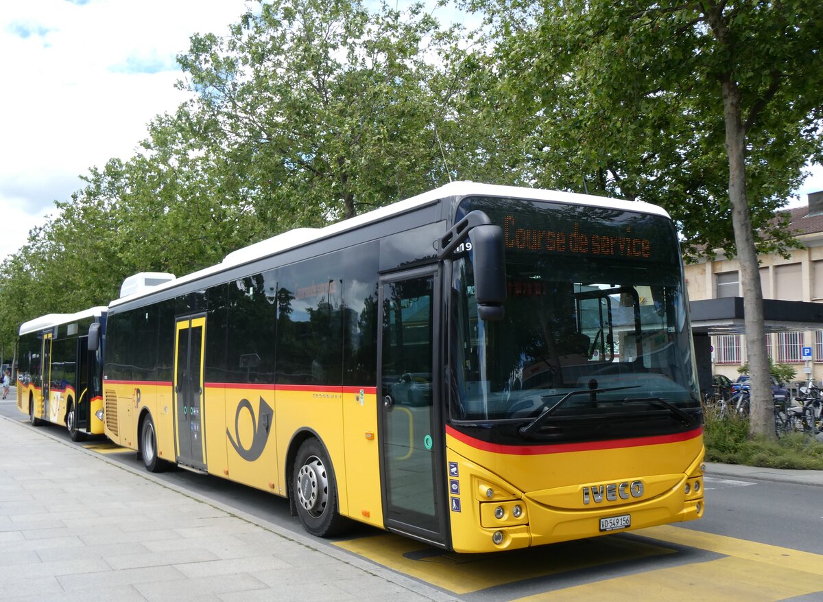 (263'736) - CarPostal Ouest - VD 549'156/PID 11'972 - Iveco am 16. Juni 2024 beim Bahnhof Yverdon