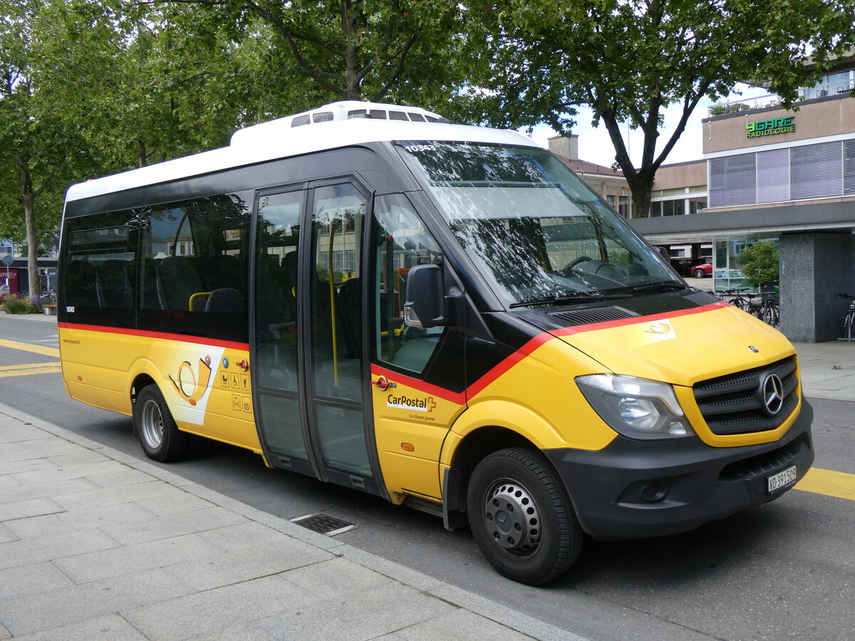 (263'739) - CarPostal Ouest - VD 391'509/PID 10'343 - Mercedes (ex JU 47'549; ex Nr. 2) am 16. Juni 2024 beim Bahnhof Yverdon