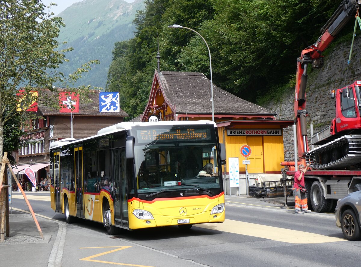 (264'088) - Flck, Brienz - Nr. 6/BE 26'631/PID 11'683 - Mercedes (ex PostAuto Bern) am 29. Juni 2024 beim Bahnhof Brienz