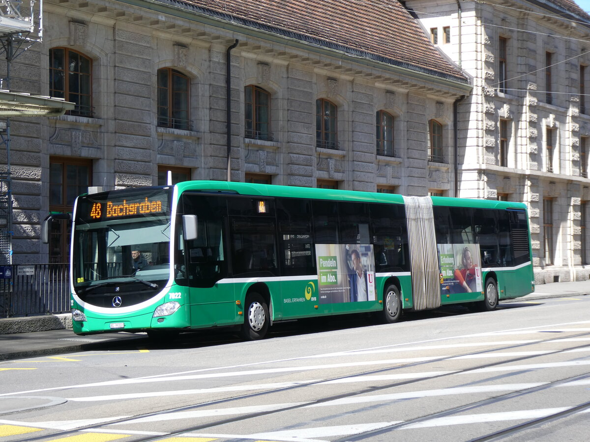 (264'390) - BVB Basel - Nr. 7022/BS 99'322 - Mercedes am 8. Juli 2024 beim Bahnhof Basel