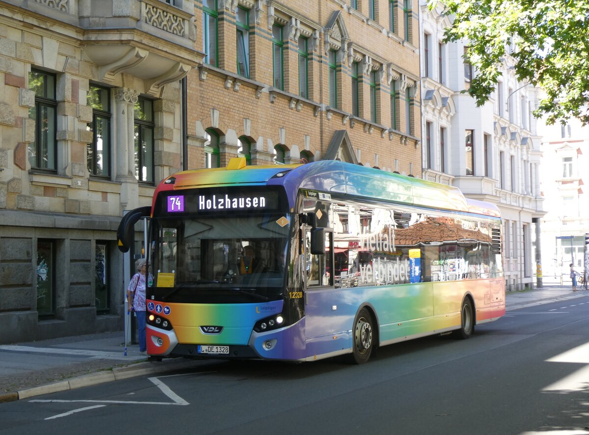 (264'443) - LVB Leipzig - Nr. 12'328/L-DE 1328 - eVDL am 9. Juli 2024 in Leipzig, Karl-Liebknecht-/Kurt-Eisner-Strasse