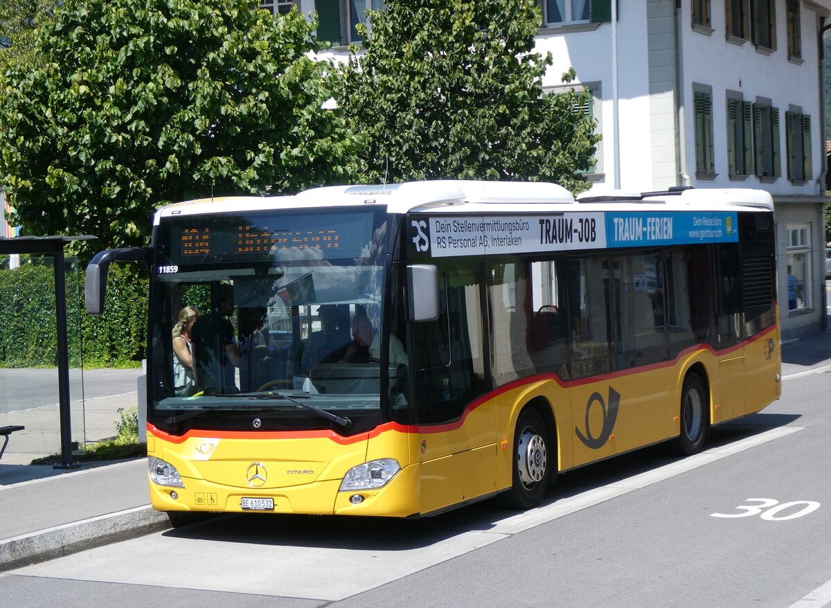 (264'905) - PostAuto Bern - BE 610'532/PID 11'859 - Mercedes (ex BE 610'544) am 20. Juli 2024 in Matten, Brunnenhaus