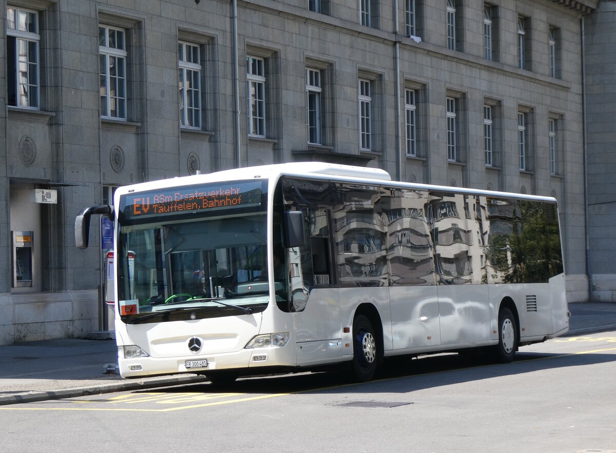 (265'296) - Intertours, Domdidier - Nr. 485/FR 300'485 - Mercedes (ex TPL Lugano Nr. 303) am 30. Juli 2024 beim Bahnhof Biel