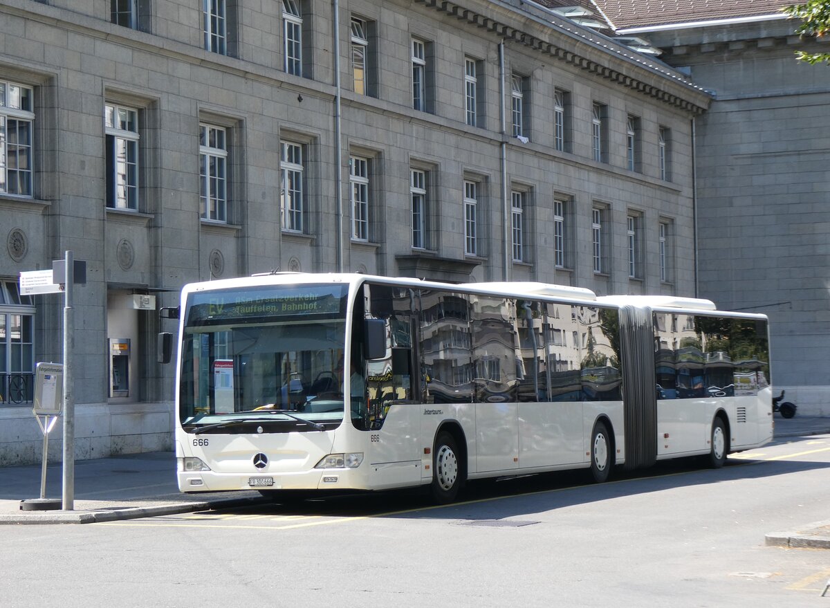 (265'310) - Intertours, Domdidier - Nr. 666/FR 300'666 - Mercedes (ex STI Thun Nr. 136) am 30. Juli 2024 beim Bahnhof Biel