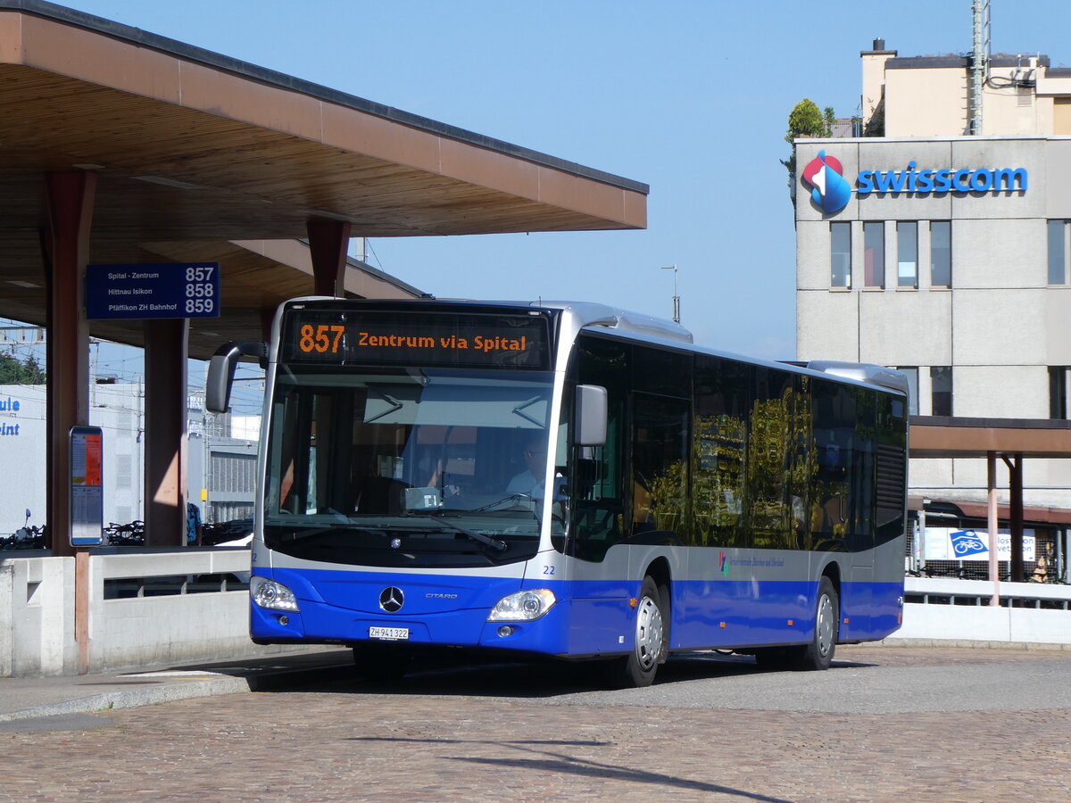 (265'654) - VZO Grningen - Nr. 22/ZH 941'322 - Mercedes am 15. August 2024 beim Bahnhof Wetzikon