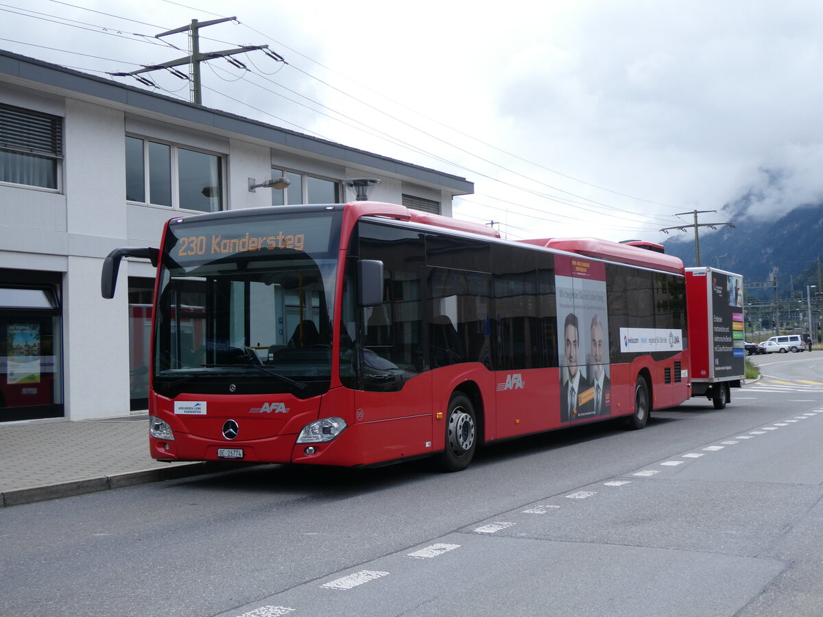 (266'188) - AFA Adelboden - Nr. 95/BE 26'774 - Mercedes am 26. August 2024 beim Bahnhof Frutigen