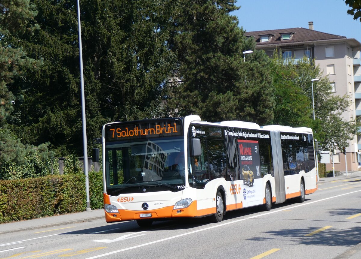 (266'290) - BSU Solothurn - Nr. 1159/SO 189'059 - Mercedes (ex Nr. 59) am 29. August 2024 beim Hauptbahnhof Solothurn