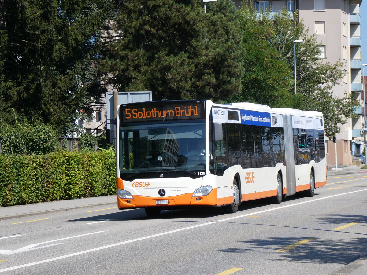 (266'297) - BSU Solothurn - Nr. 1135/SO 189'035 - Mercedes (ex Nr. 35) am 29. August 2024 beim Hauptbahnhof Solothurn