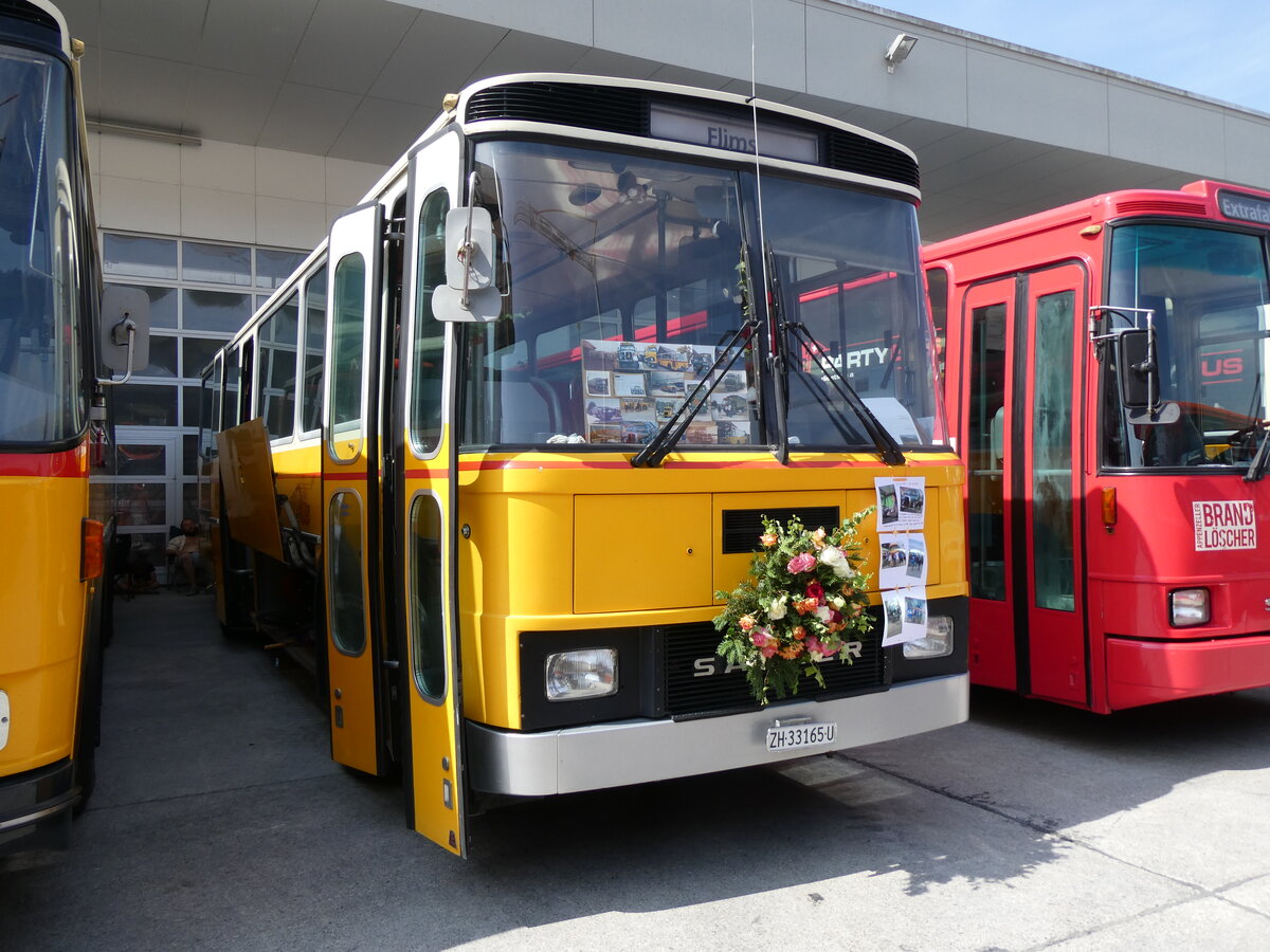 (266'439) - Schmid, Buchs - ZH 33'165 U - Saurer/Tscher (ex Solr+Fontana, Ilanz Nr. 2; ex Solr+Fontana, Ilanz Nr. 8) am 31. August 2024 in Oberkirch, CAMPUS Sursee