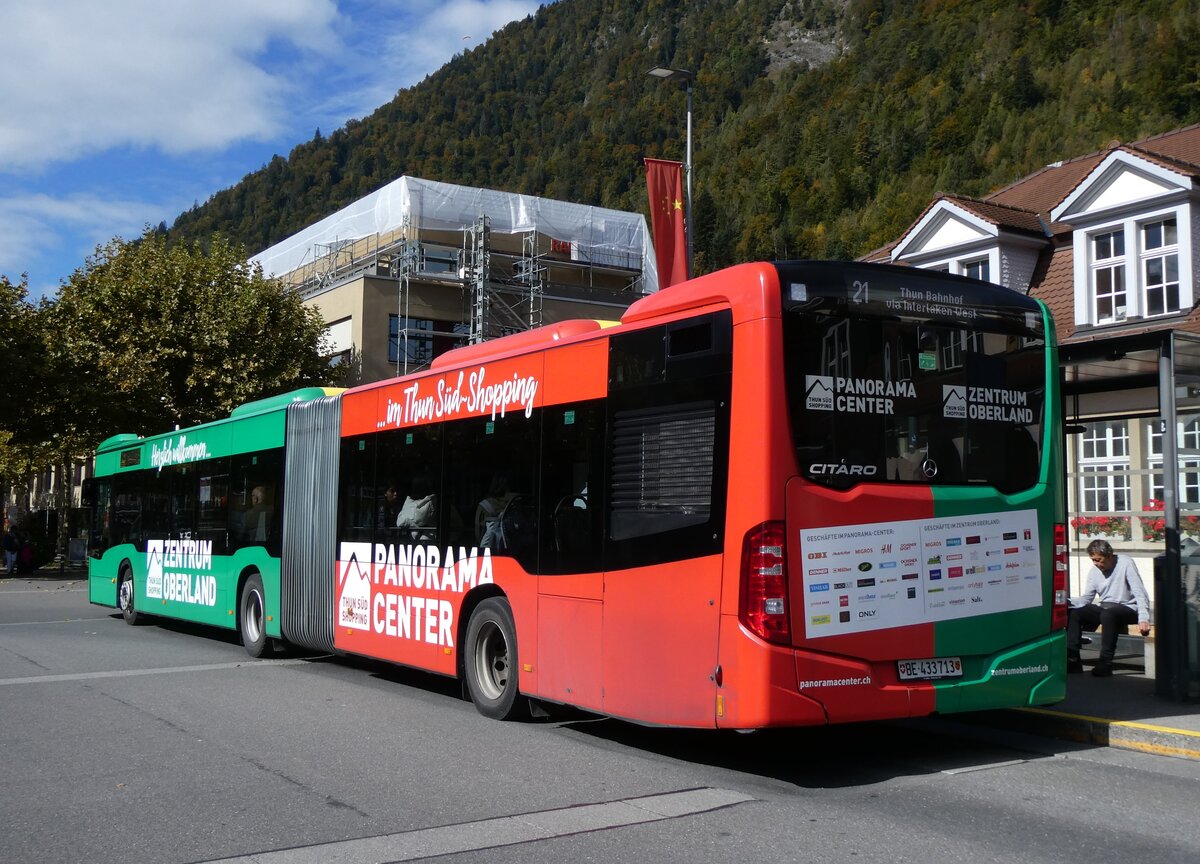 (267'825) - STI Thun - Nr. 713/BE 433'713 - Mercedes am 7. Oktober 2024 beim Bahnhof Interlaken Ost