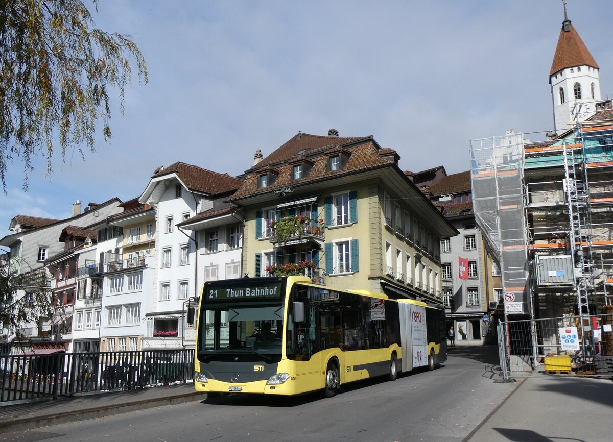 (268'333) - STI Thun - Nr. 706/BE 818'706 - Mercedes am 20. Oktober 2024 in Thun, Sinnebrcke