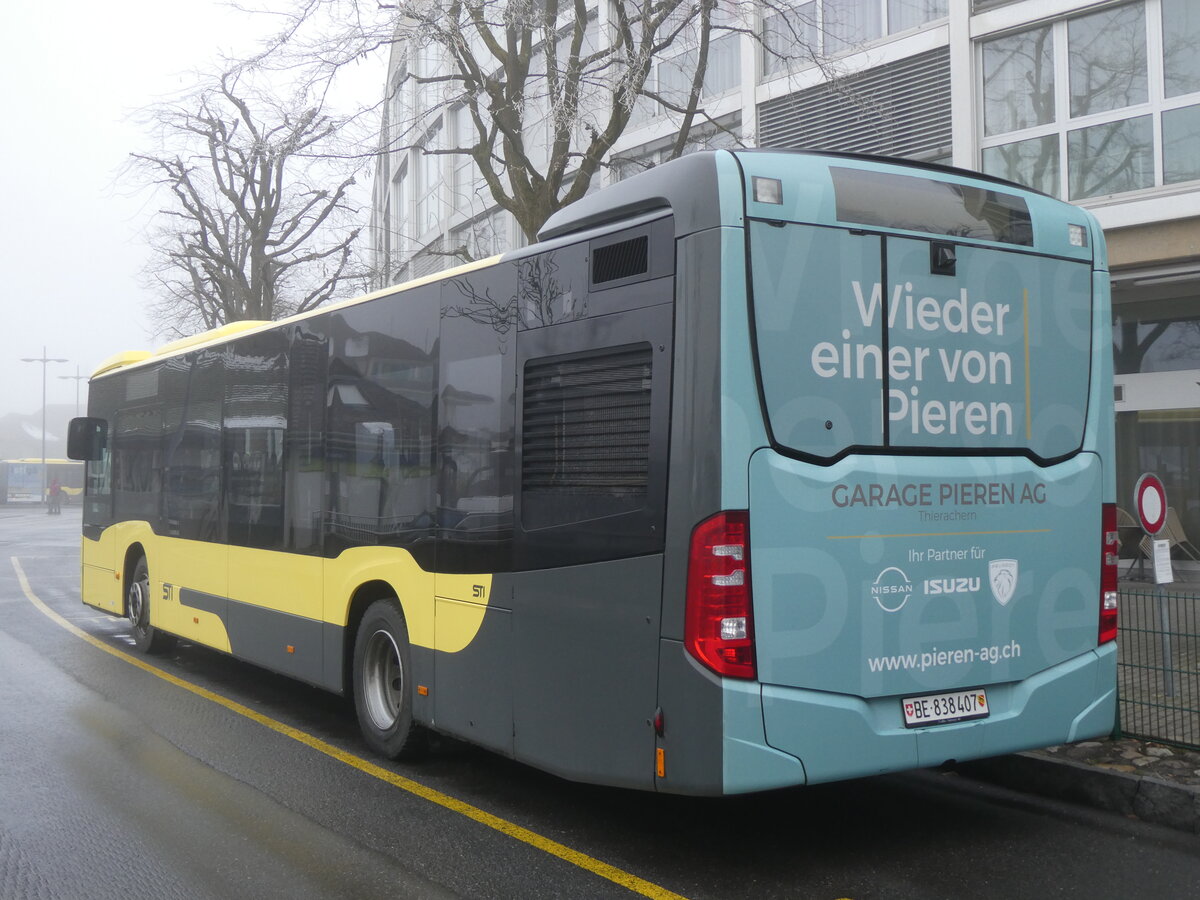 (270'470) - STI Thun - Nr. 407/BE 838'407 - Mercedes am 31. Dezember 2024 bei der Schifflndte Thun