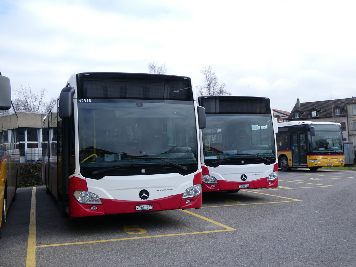 (271'594) - CarPostal Ouest - VD 644'187/PID 12'316 - Mercedes (ex Breuss, A-Rankweil; ex Wiener Linien, A-Wien Nr. 8133) am 1. Februar 2025 in Yverdon, Garage